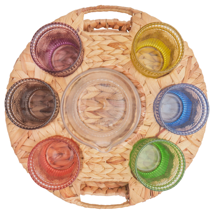 Multi-Colored Glass Serving Set