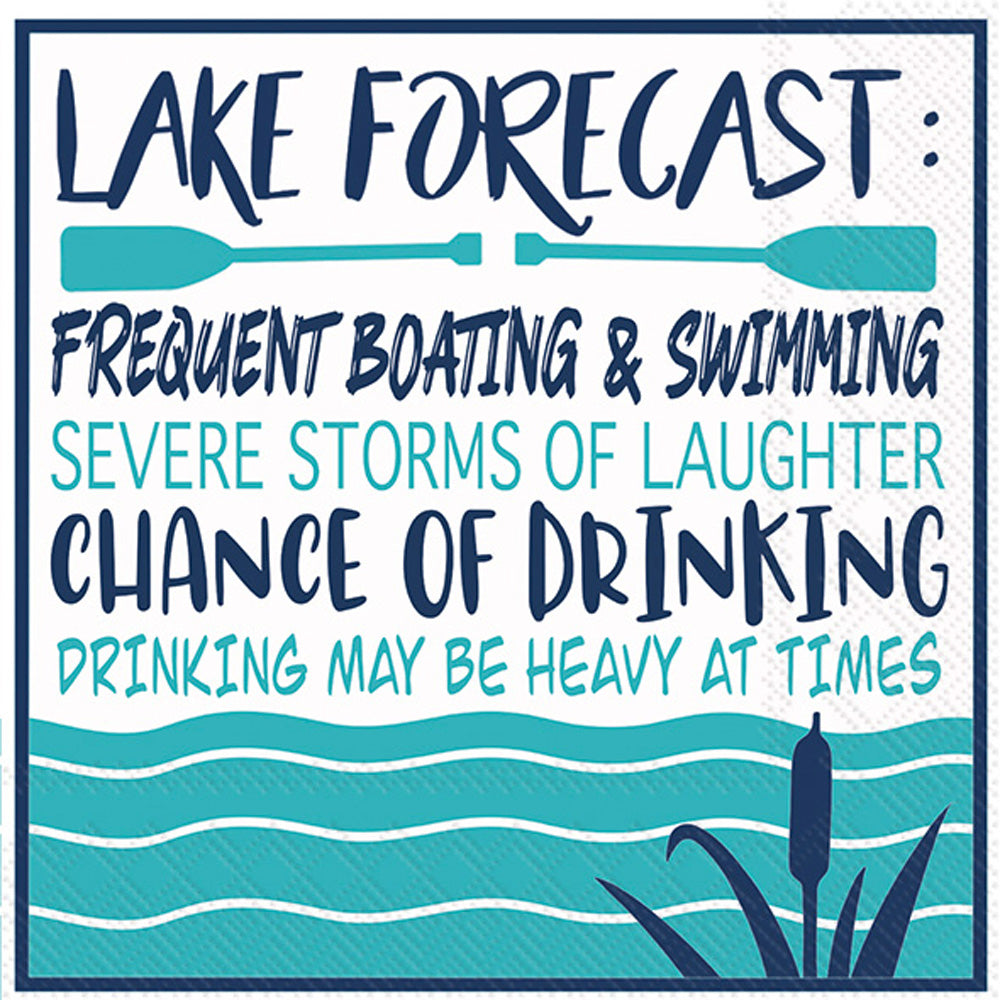 Lake Forecast Cocktail Napkin