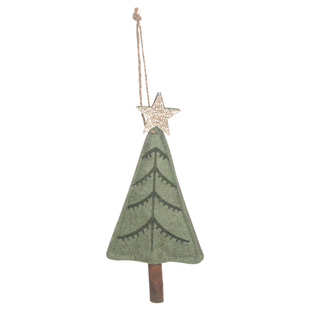 Felted Tree Ornaments (Set of 2)