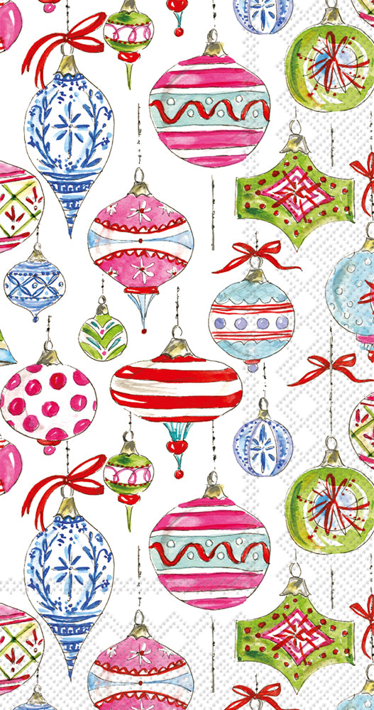 Merry Vintage Ornaments Guest Towel