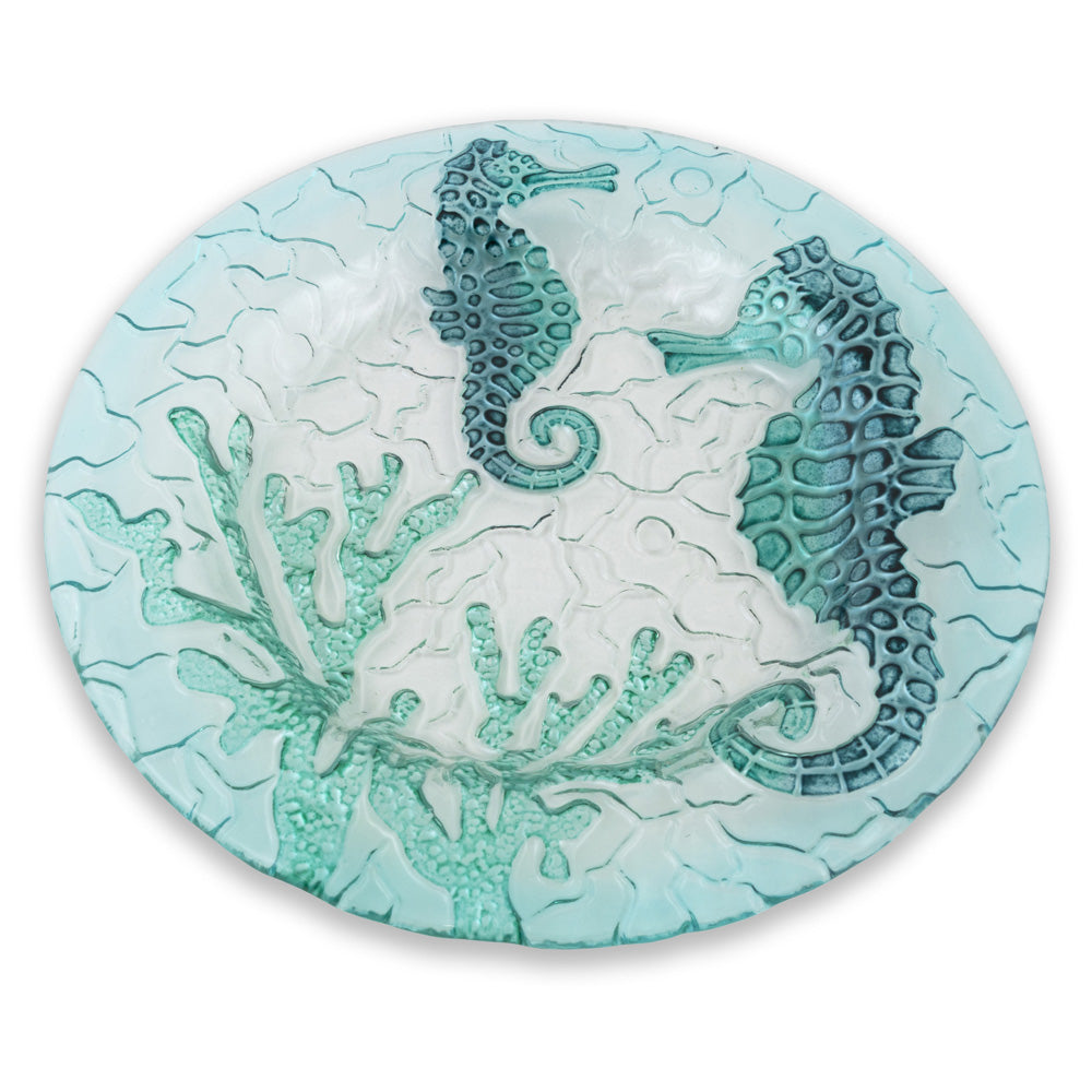 SEAHORSES GLASS PLATE