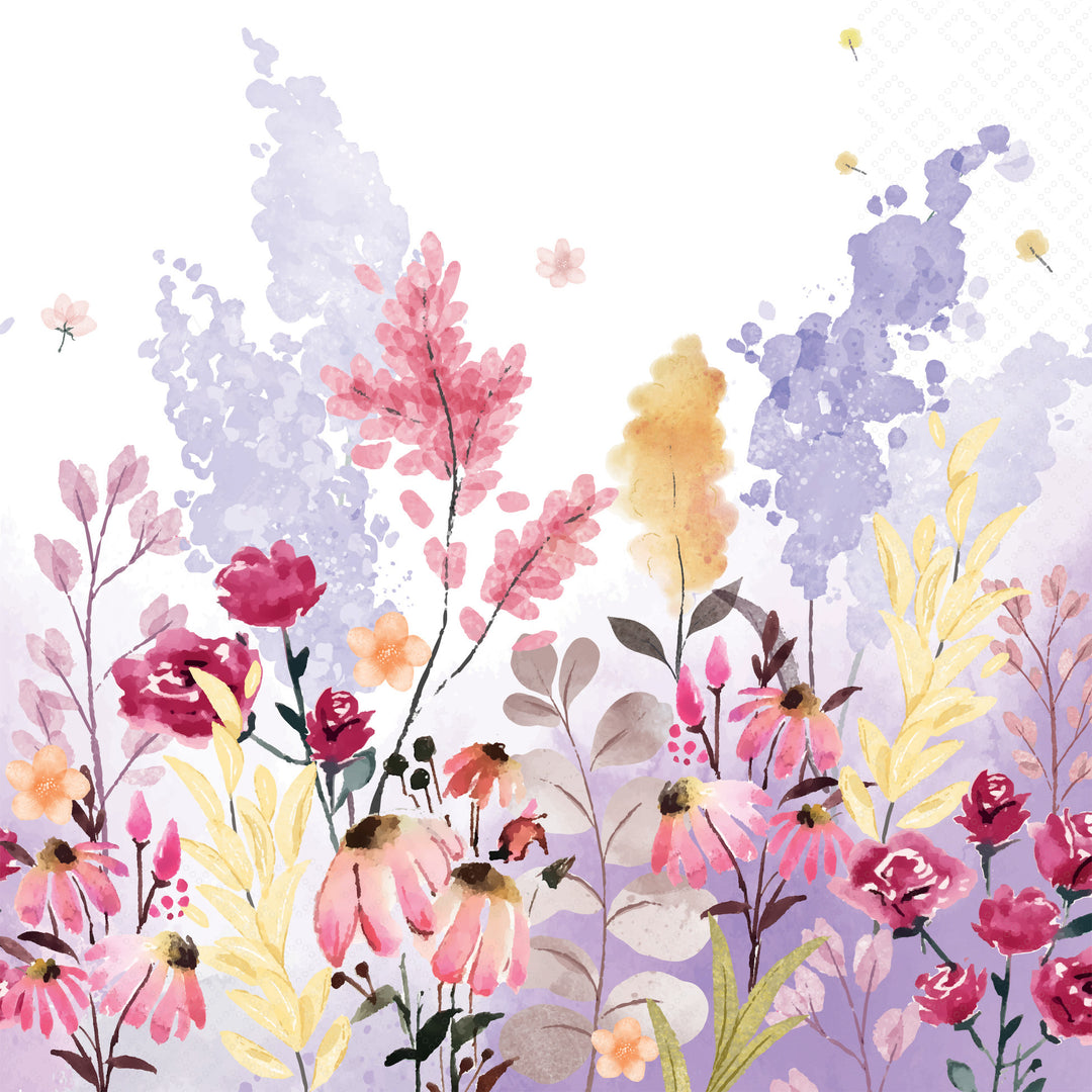 Watercolor Flowerfield Lunch Napkin