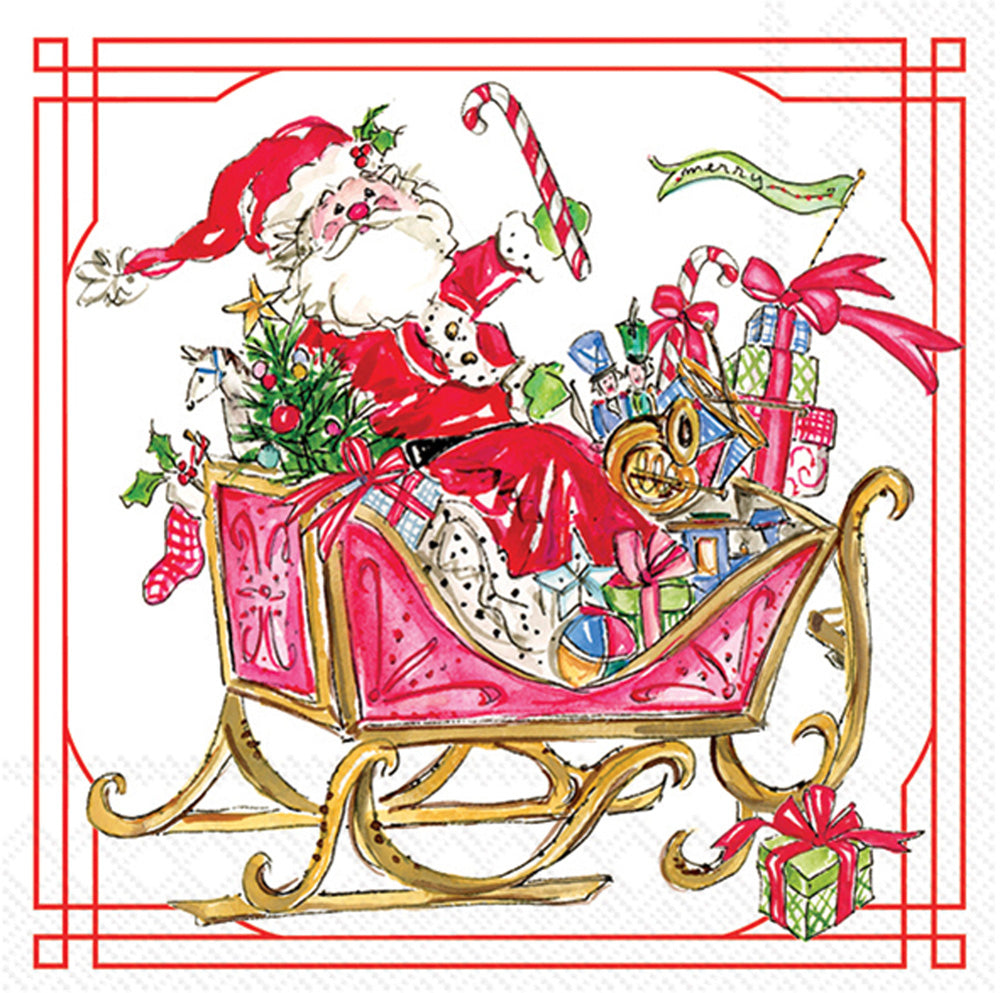 Santa Sleigh With Presents Lunch Napkin