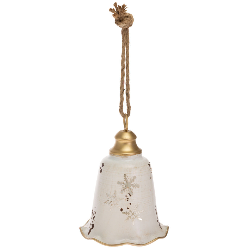 Large White Snowflake Bell