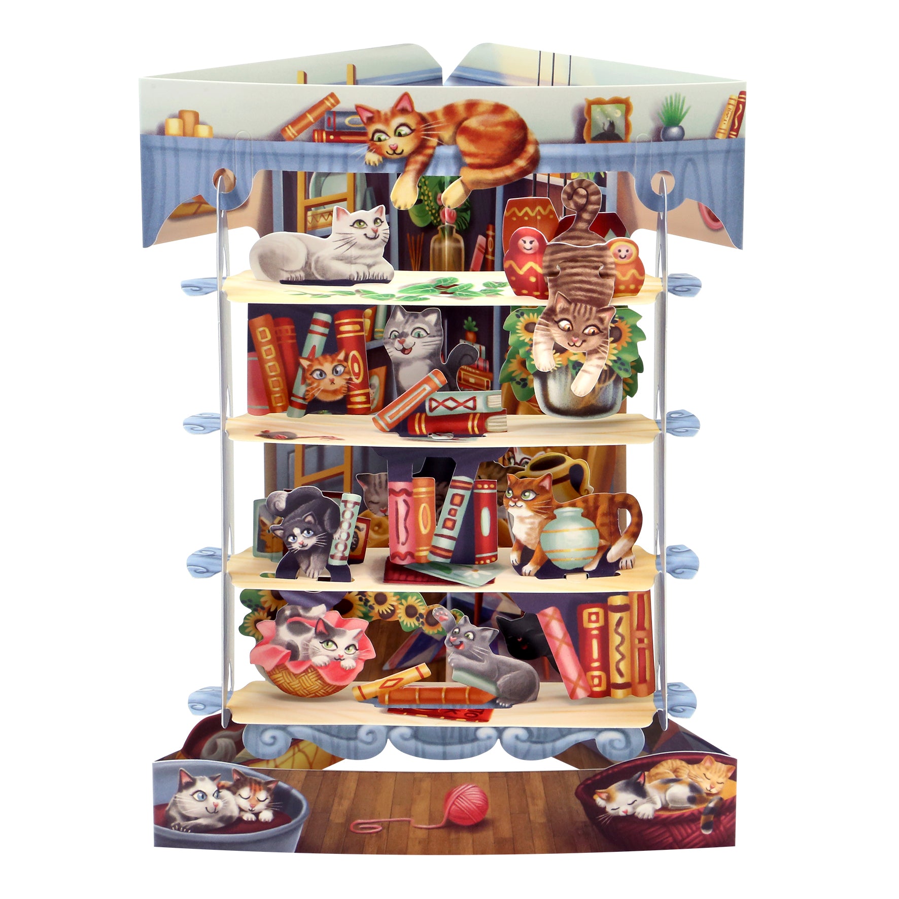 Cats In The Library Swing Card