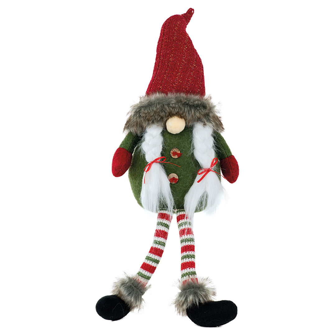 Clover Stripe Leg Santa Gnome