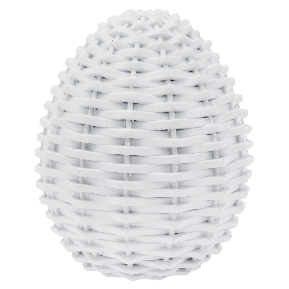 WHITE WICKER EGG LG