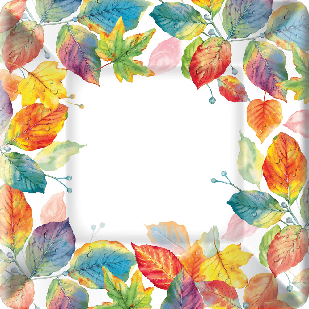 Colorful Leaves Square Dinner Plate