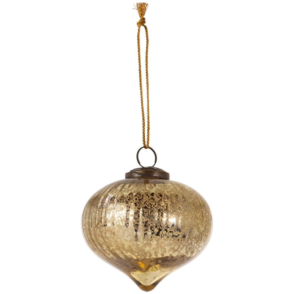 Fluted Gold Glass Ornament