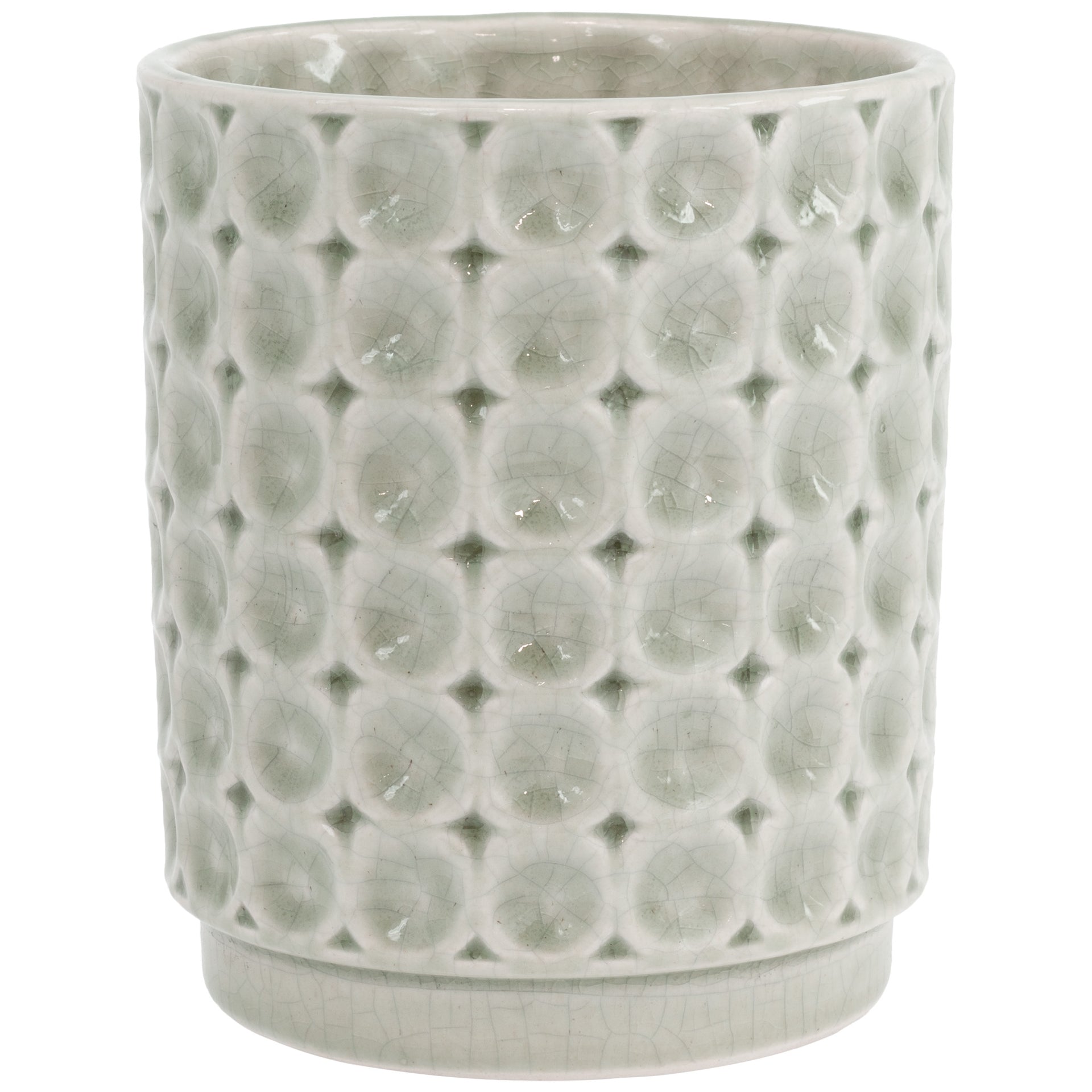 Sage Circle Embossed Planter Sm