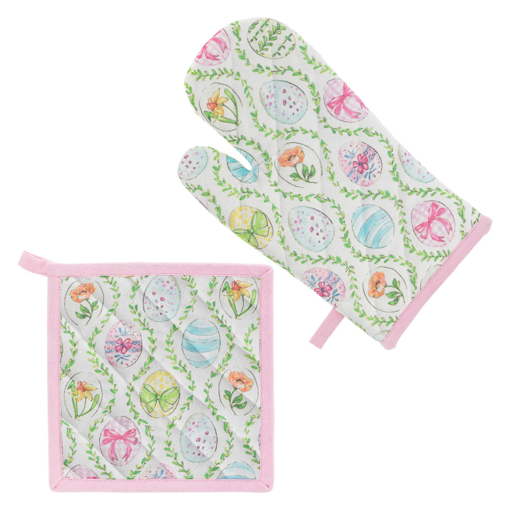 Easter Bunny Oven Mitt / Pot Holder Set