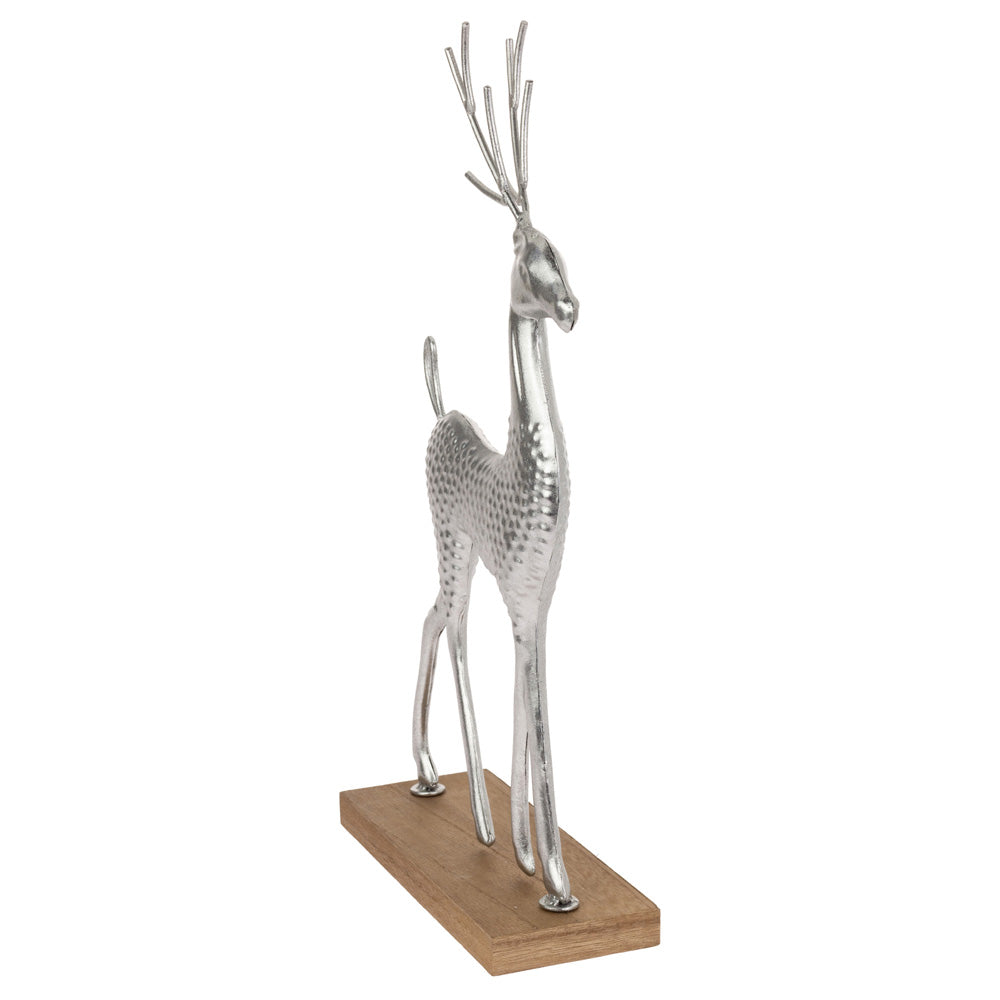 Large Metal Silver Darling Deer