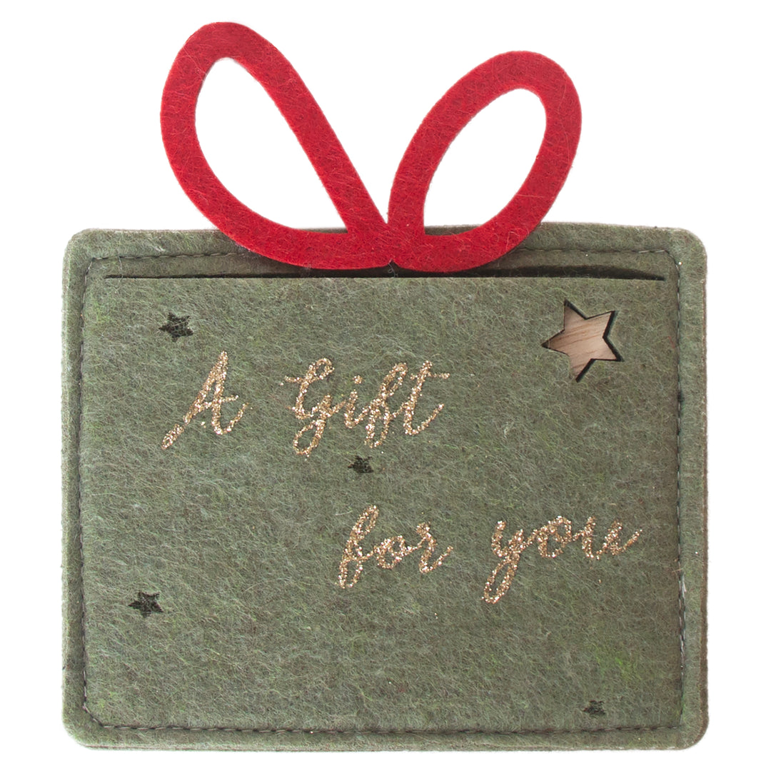 Gift For You Felt Gift Card Holder Green