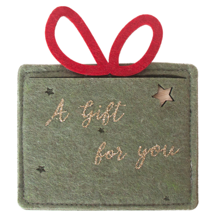 Gift For You Felt Gift Card Holder Green