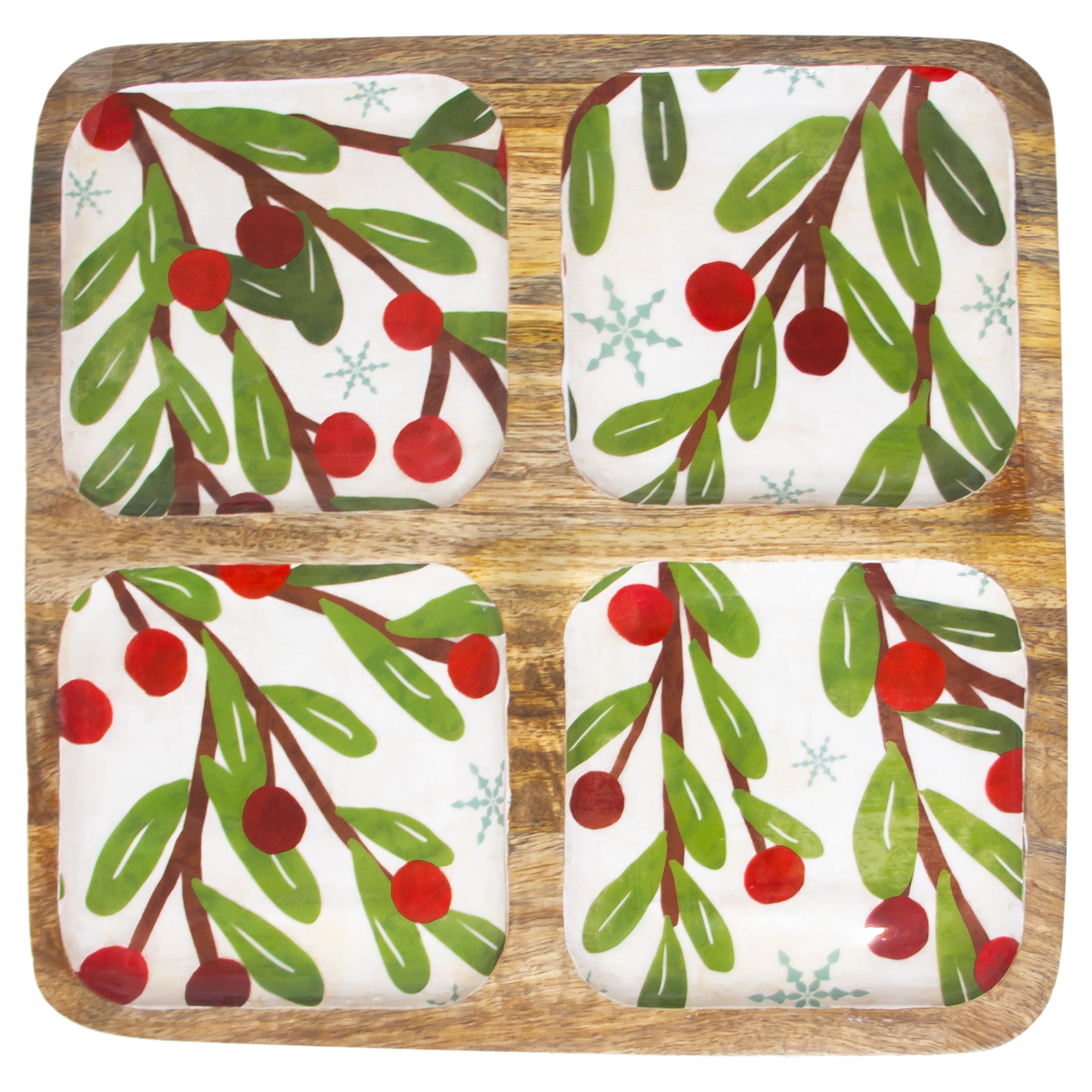 Winter Berry 4 Sectioned Tray