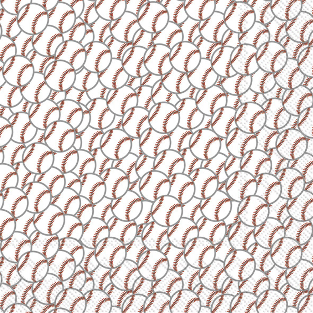 Baseball Cocktail Napkin Red