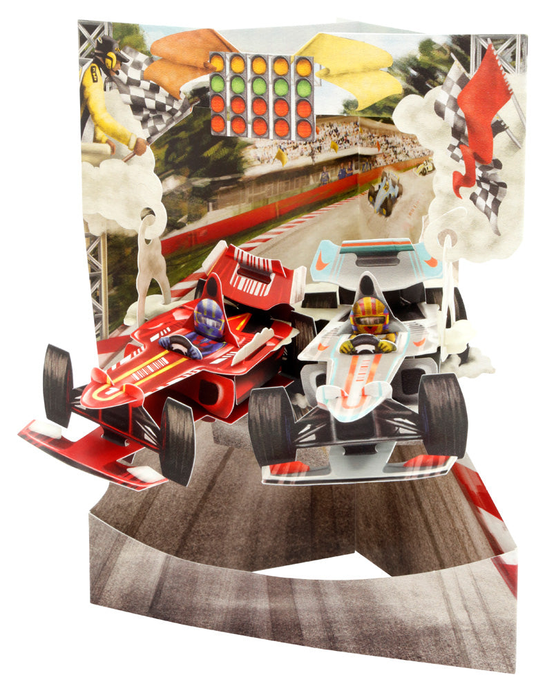 Racing Cars Swing Card