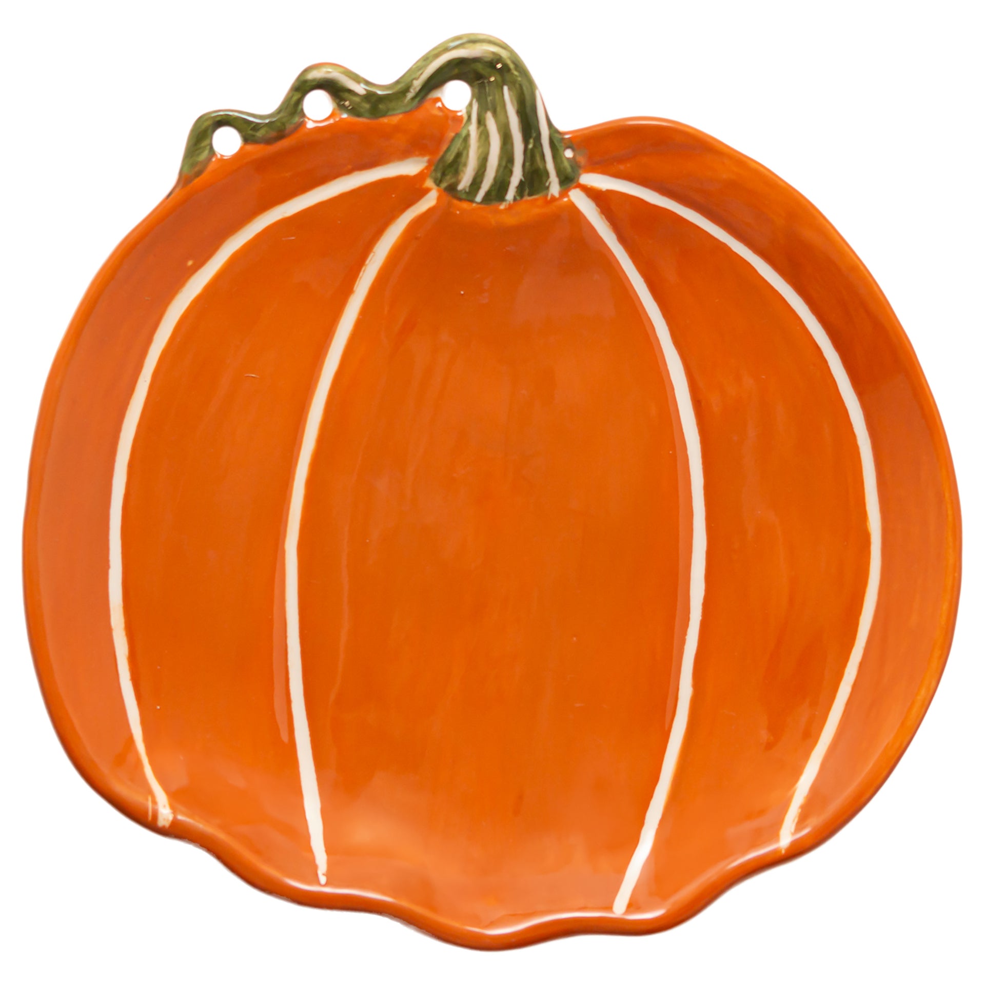 Orange & White Pumpkin Plate