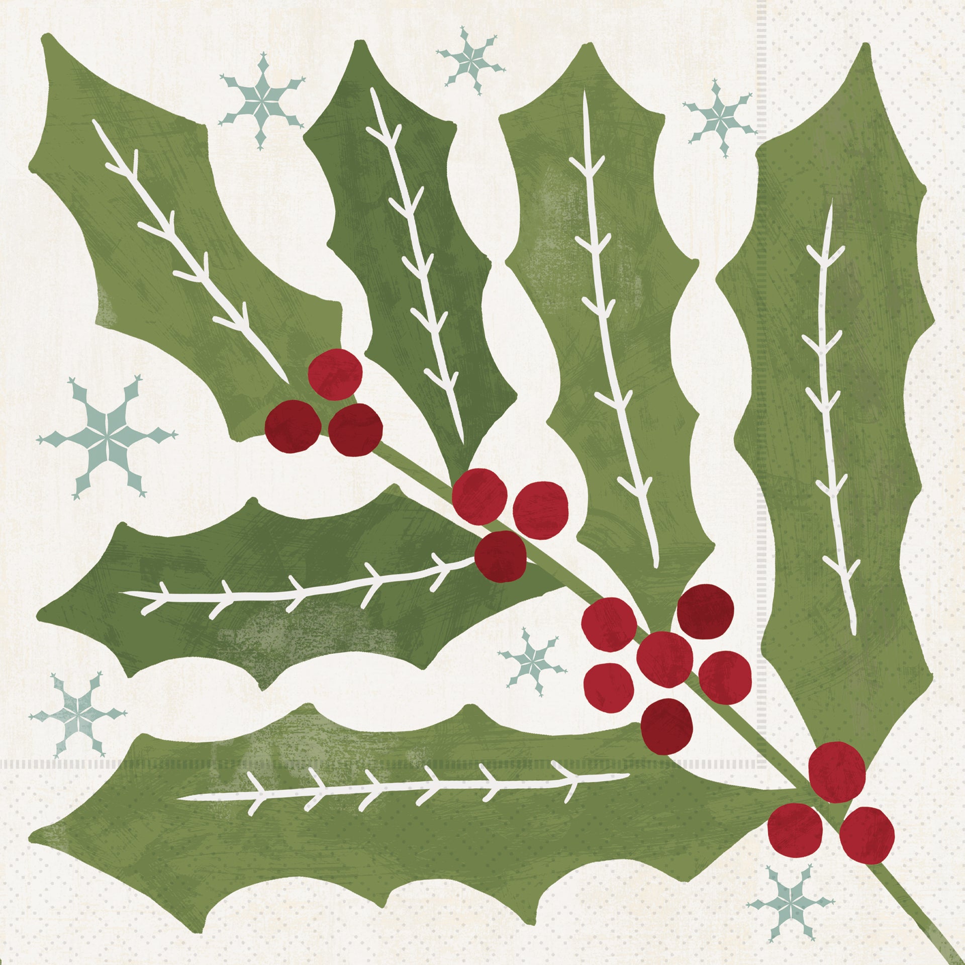 Winter Berry Holly Lunch Napkin