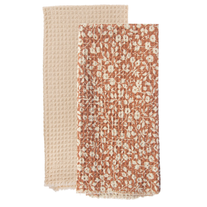 Terracotta Damask Tea Towels (Set of 2)