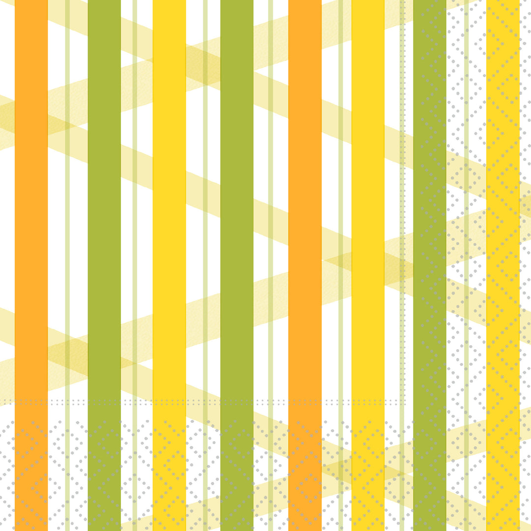 Summer Stripes Cocktail Napkin Lemon