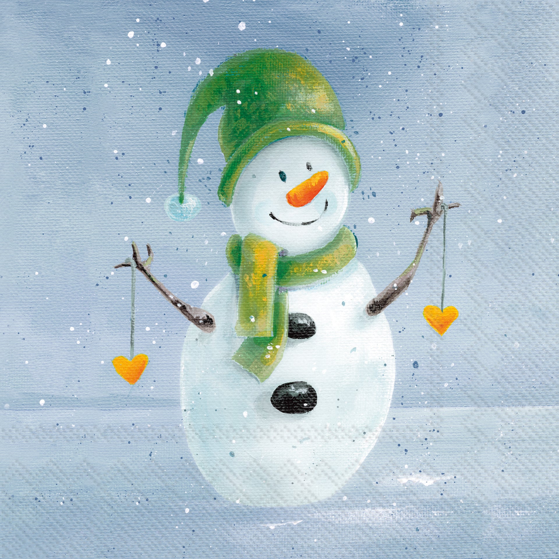 Frosty The Snow Man Blue Cocktail Napkin