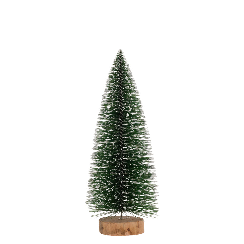 Green White Tipped Bottle Brush Trees (Set of 3)