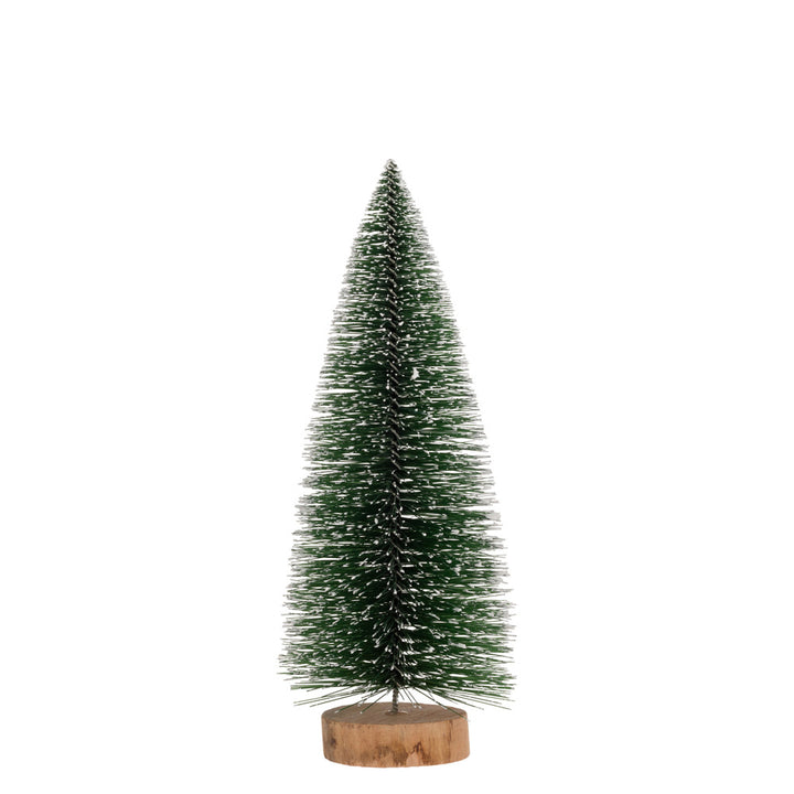 Green White Tipped Bottle Brush Trees (Set of 3)