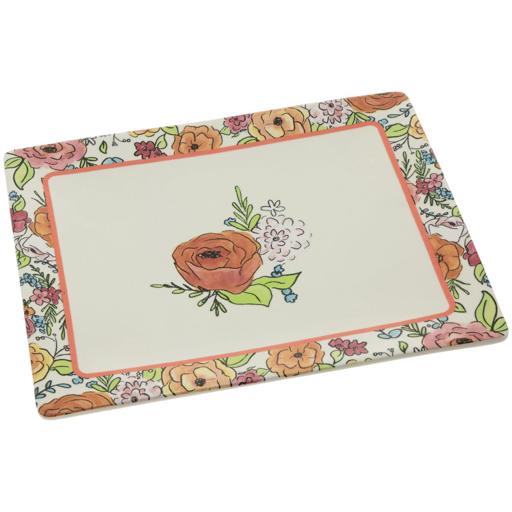 FLOWER PARTY RECT PLATE