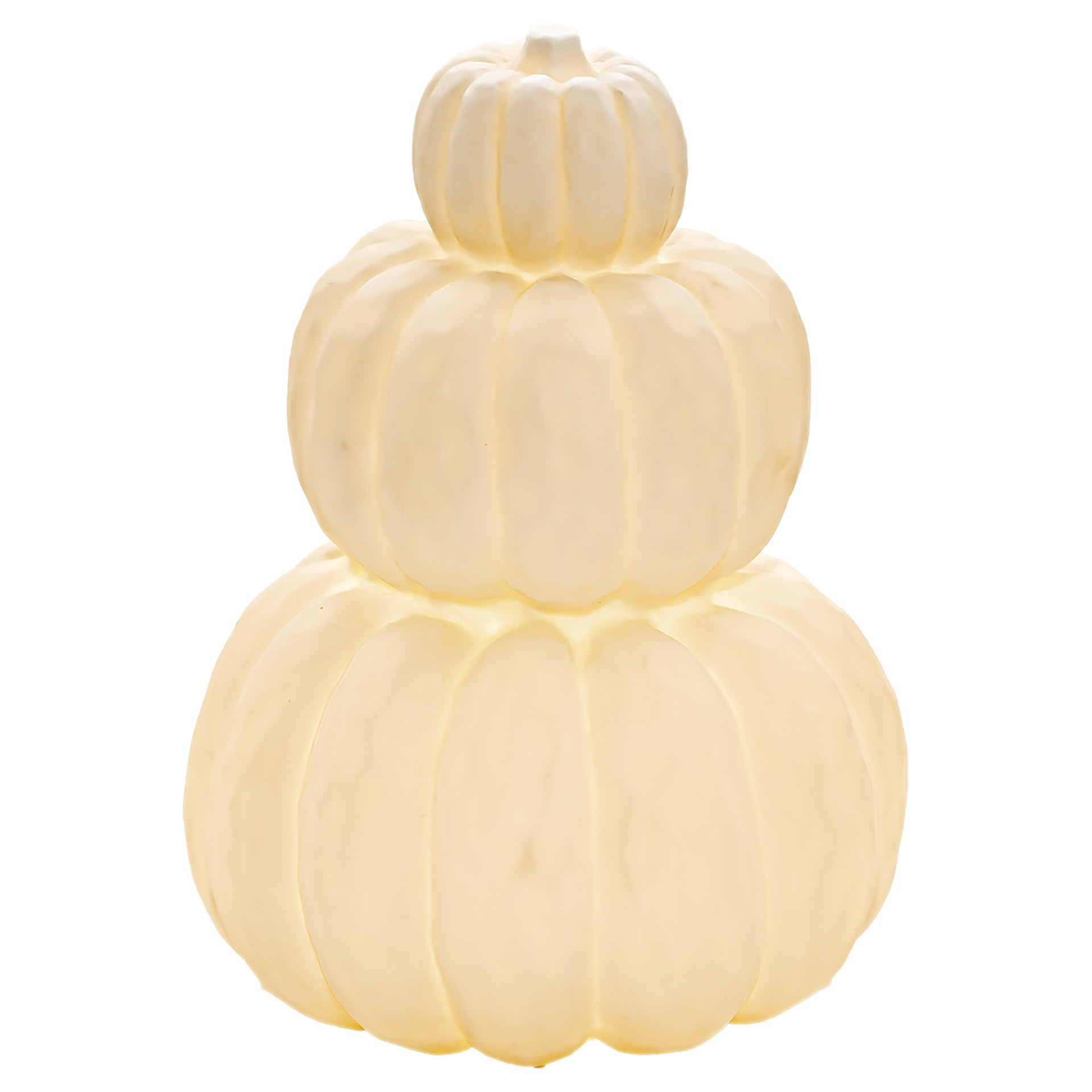 White Tri-Stack LED Pumpkin