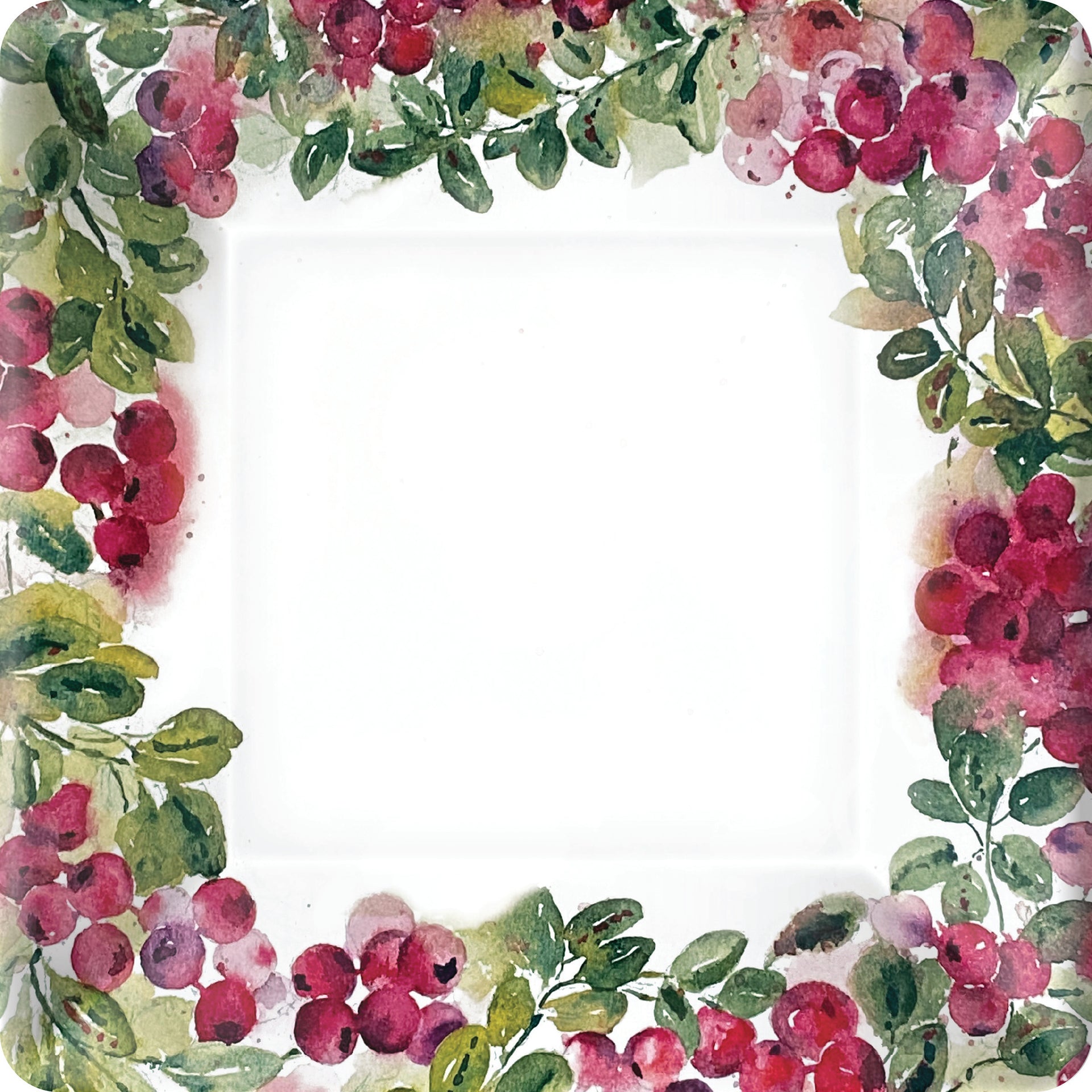 Cranberry Wreath Square Dinner Plate