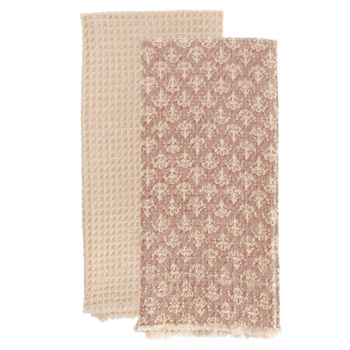 Terracotta Damask Tea Towels (Set of 2)