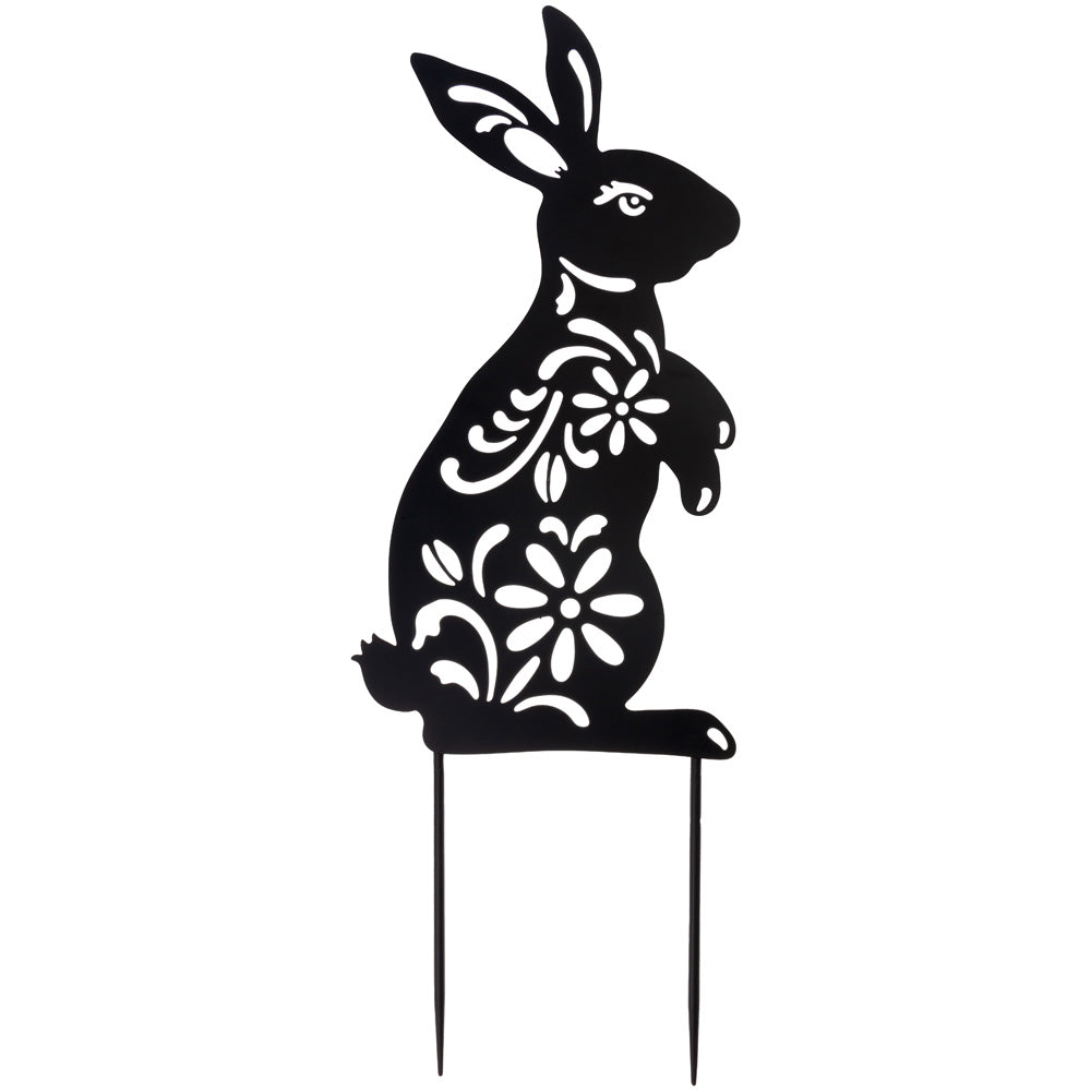 Floral Bunny Yard Stake