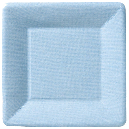 Classic Linen Square Dessert Plate Light Blue