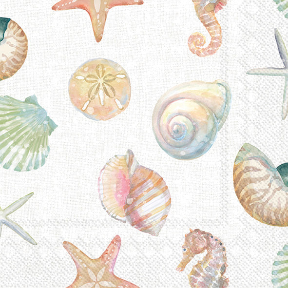 Watercolor Coast Sealife Cocktail Napkin