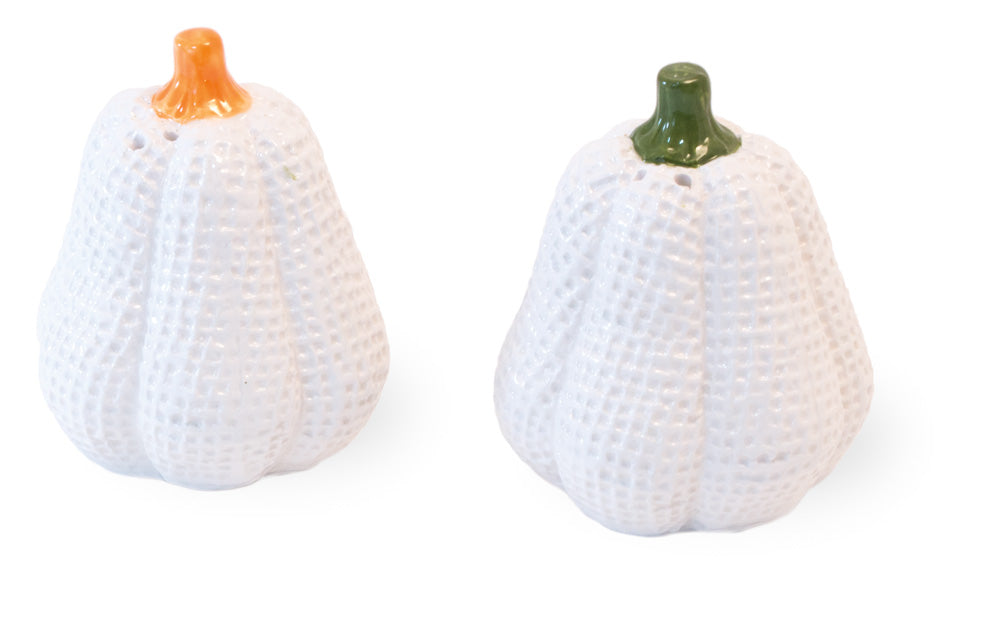 White Burlap Salt &amp; Pepper Shakers