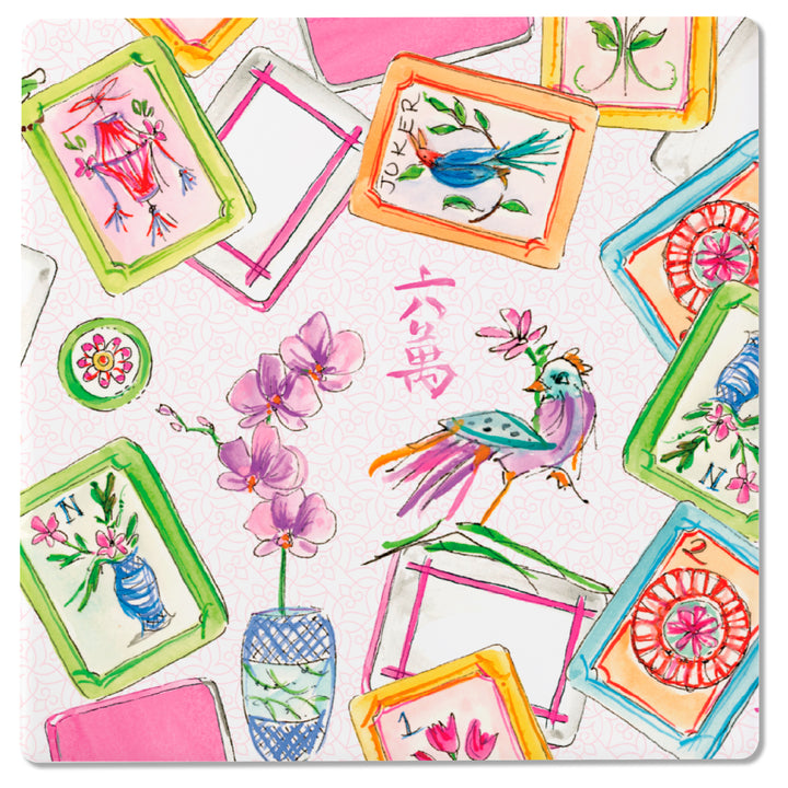 Mahjong Pink Coasters