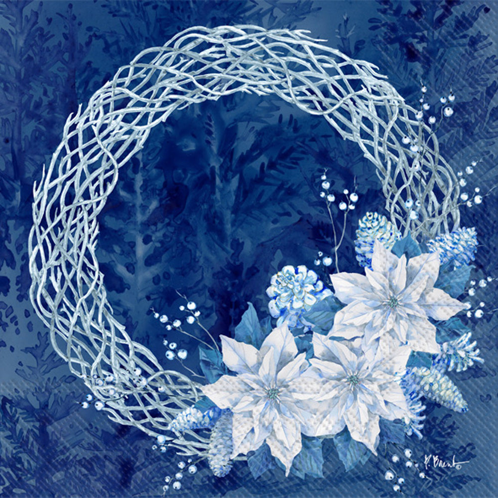 Frosted Wreath Lunch Napkin