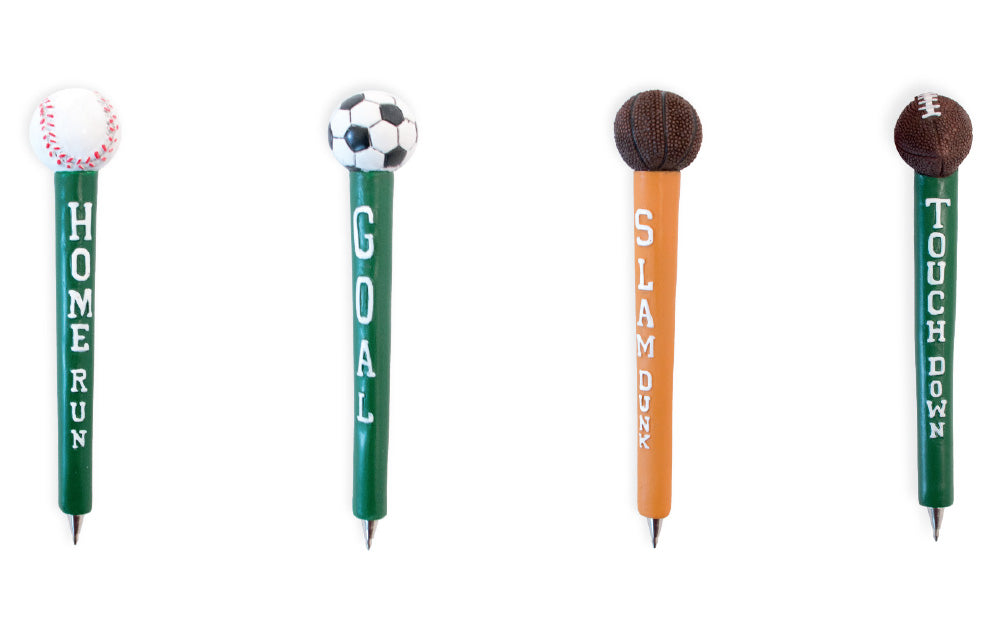 Sports Pen Set (Set of 12) 3 Ea Football Basketball Socce