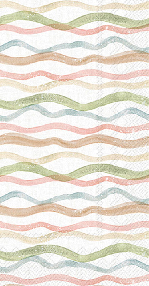 Watercolor Coast Waves Guest Towel Peach