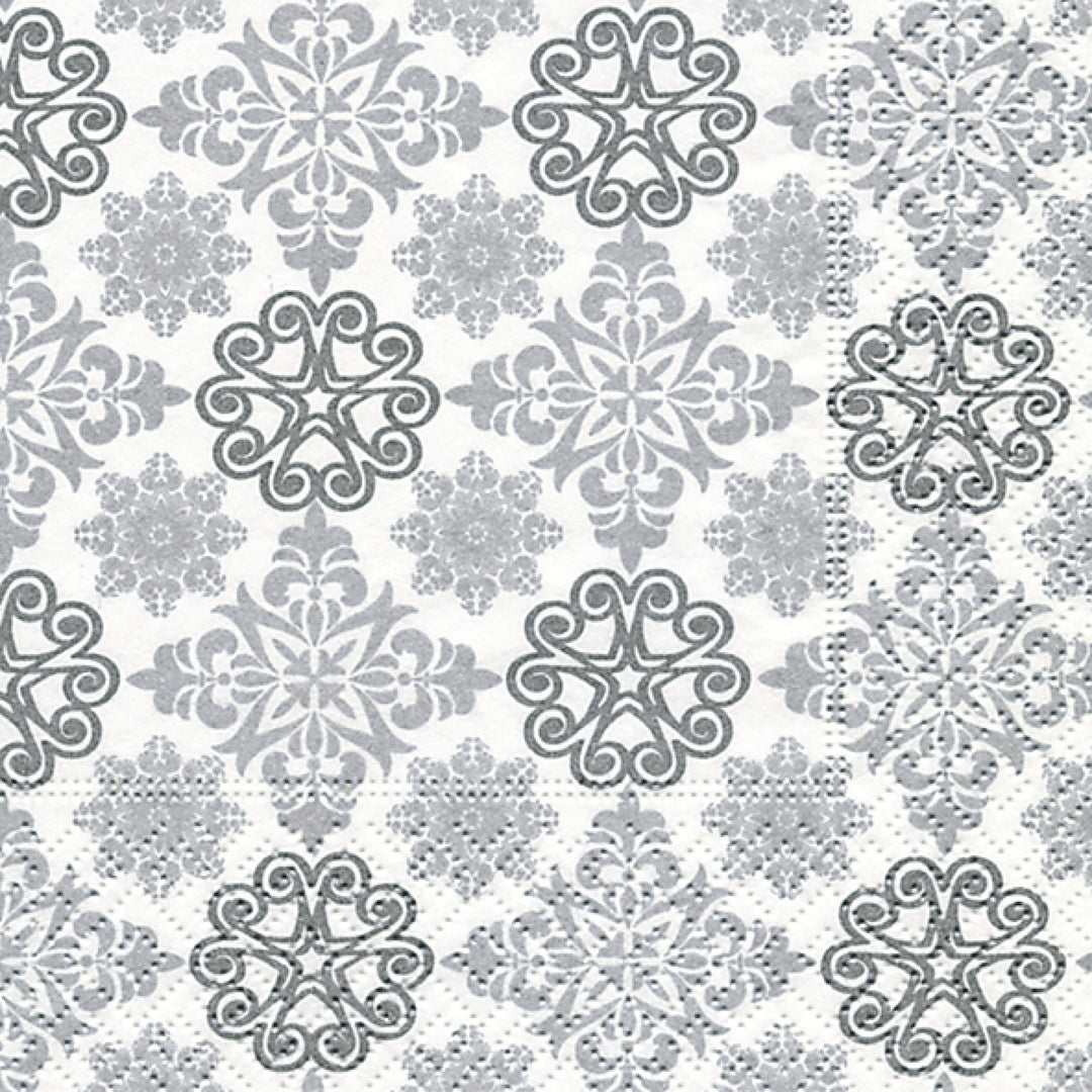 Ornament Cocktail Napkin Silver