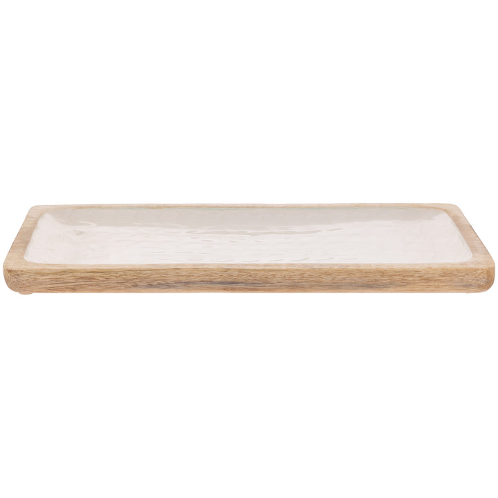 Mother Of Pearl Wood Rectangle Tray Large