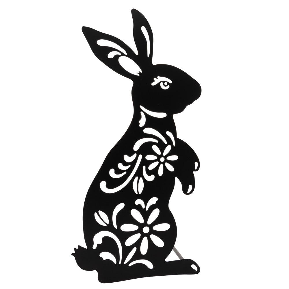 Floral Bunny Yard Stake