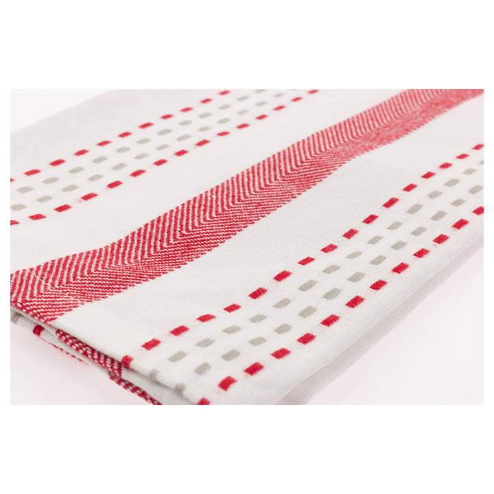 Red Stripe and Plaid Tea Towels (Set of 2)