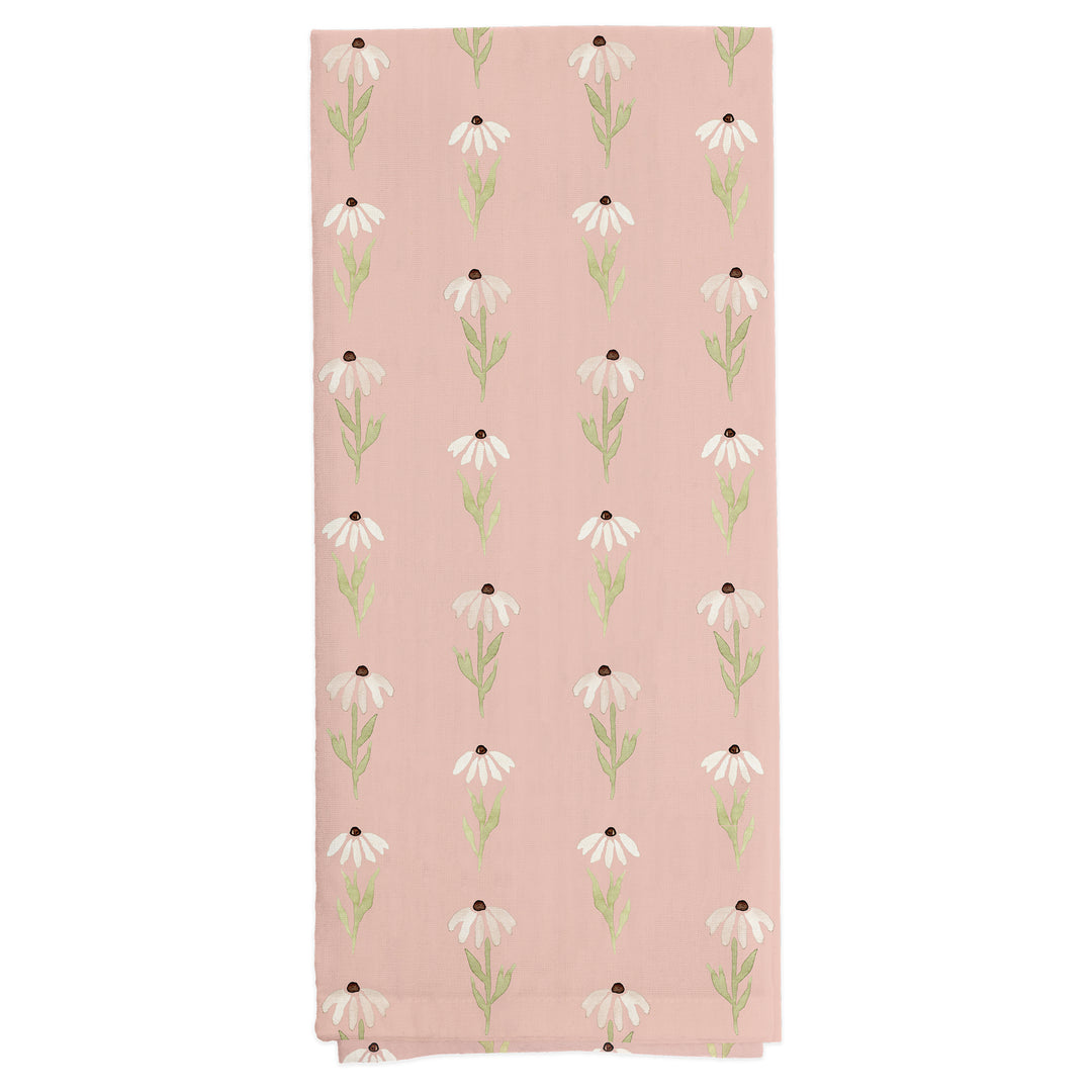 Pink Daisy Tea Towel and Pot Holder Set