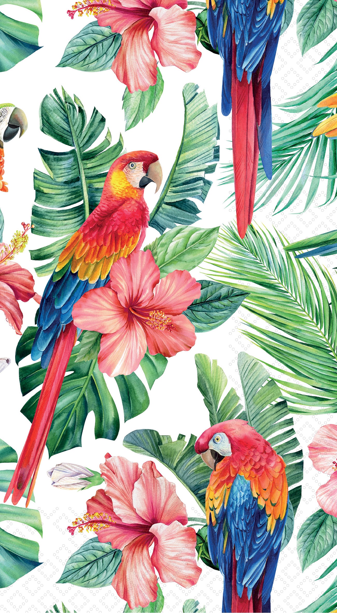 Scarlet Macaw and Hibiscus Guest Towel