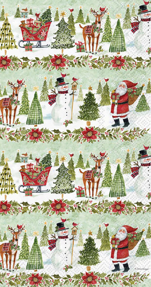 Christmas Joy Stripes Guest Towel