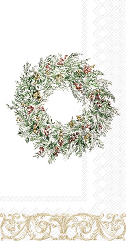 Holiday Berry Wreath Guest Towel