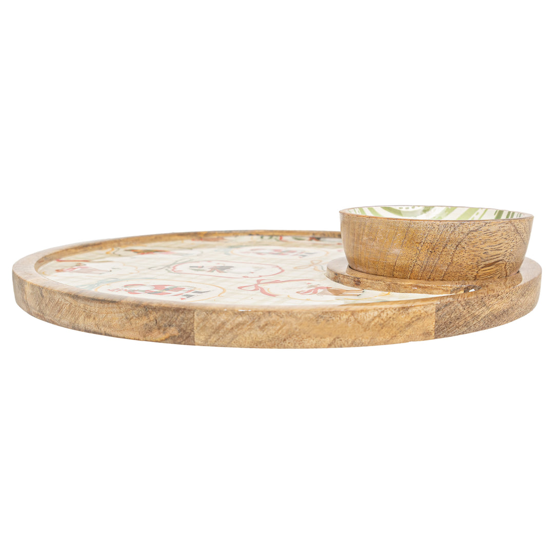 Frosty Fun Round Platter &amp; Bowl