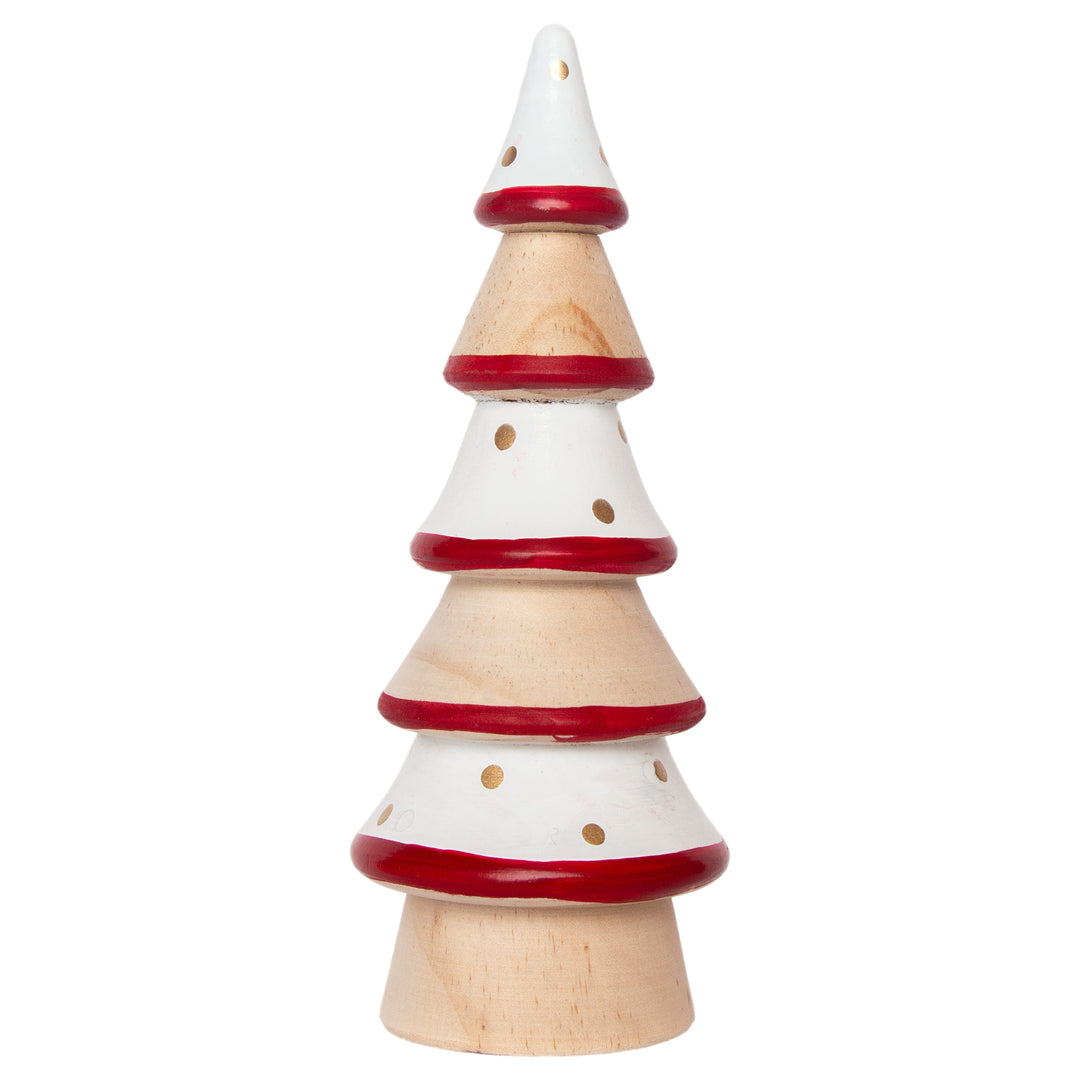 Red And White Pinewood Tree